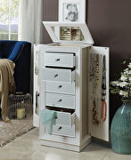ZH364 (White) Jewelry armoire with mirror in white