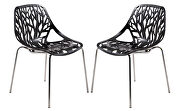 Black strong molded polypropylene seat and metal legs dining chairs/ set of 2 main photo