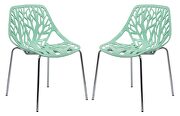 Asbury (Mint) Mint strong molded polypropylene seat and metal legs dining chairs/ set of 2