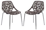 Taupe strong molded polypropylene seat and metal legs dining chairs/ set of 2 main photo
