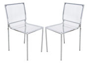 Clear acrylic shell and powder coated chrome legs dining chair/ set of 2 main photo