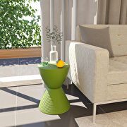 Green smooth top over a ribbed design bottom side table main photo