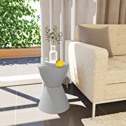 Boyd (Light Gray) Light gray smooth top over a ribbed design bottom side table