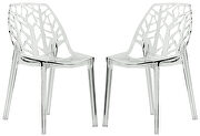 Clear plastic dining modern chair/ set of 2 main photo