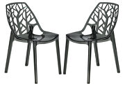 Cornelia (Black) Transparent black plastic dining modern chair/ set of 2