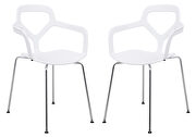 White polypropylene seat and chrome leg base chair/ set of 2 main photo