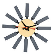Vdara (Dark gray) Dark gray finish block silent non-ticking modern design wall clock