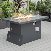 Chelsea (Black) III Black patio modern aluminum propane fire pit table