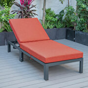 Modern outdoor chaise lounge chair with orange cushions main photo