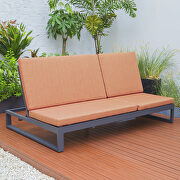 Orange finish convertible double chaise lounge chair & sofa w/ cushions main photo