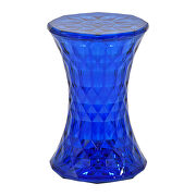 Clio (Blue) Transparent blue sturdy plastic diamond-shaped design side table