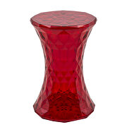 Clio (Red) Transparent red sturdy plastic diamond-shaped design side table