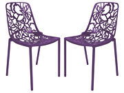 Purple painted finish aluminum frame dining chair/ set of 2 main photo