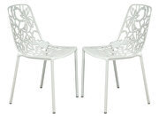 White painted finish aluminum frame dining chair/ set of 2 main photo