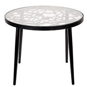High-quality tempered glass top/ black frame side table main photo