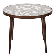 Devon (Brown) High-quality tempered glass top/ brown frame side table