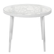 High-quality tempered glass top/ white frame side table main photo