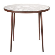 High-quality tempered glass top/ brown frame painted bistro table main photo