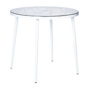 Devon (White) High-quality tempered glass top/ white frame painted bistro table