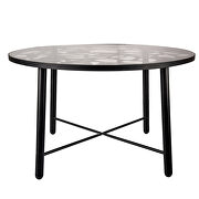 Devon (Black) III High-quality tempered glass top/ black frame painted dining table