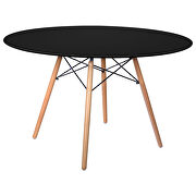 Dover (Black) Black round top mdf wood transitional dining table