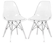 Dover (Clear) II Clear plastic seat and acrylic base dining chair/ set of 2