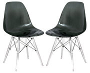 Dover (Black) II Transparent black plastic seat and acrylic base dining chair/ set of 2
