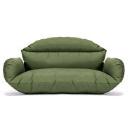 Dark green finish hanging 2 person egg swing cushion