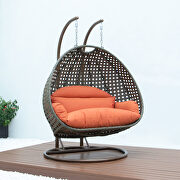 Orange wicker hanging double seater egg modern swing chair main photo