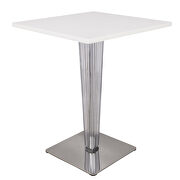 White square top chromed base dining table main photo