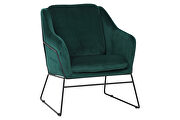 Emerald green soft velvet fabric chair main photo