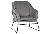 Fossil gray soft velvet fabric chair main photo
