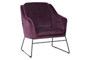 Olive purple soft velvet fabric chair main photo