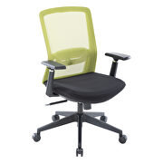 Green modern office task chair with adjustable armrests main photo