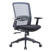 Gray modern office task chair with adjustable armrests main photo