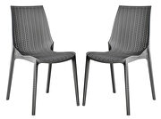 Kent (Gray) Gray finish plastic outdoor dining chair/ set of 2
