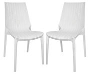Kent (White) White finish plastic outdoor dining chair/ set of 2