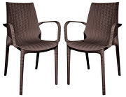 Kent (Brown) II Brown finish plastic outdoor arm dining chair/ set of 2