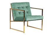 Turquoise velvet fabric chair main photo