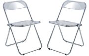 Lawrence (Clear) Clear transparent acrylic seat and backrest dining chair/ set of 2