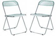 Lawrence (Green) Jade green transparent acrylic seat and backrest dining chair/ set of 2