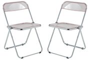 Rose pink transparent acrylic seat and backrest dining chair/ set of 2 main photo