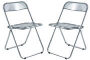 Lawrence (Black) Black transparent acrylic seat and backrest dining chair/ set of 2