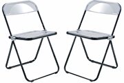 Transparent acrylic seat and black chrome frame dining chair/ set of 2 main photo