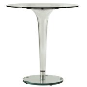Round clear tempered glass top modern dining table main photo