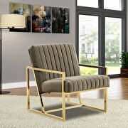 Dark gray soft tufted velvet fabric accent chair main photo
