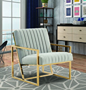 Montgomery (Light Gray) Light gray soft tufted velvet fabric accent chair