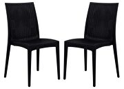 Mace (Black) Black polypropylene material simple modern dinins chair/ set of 2