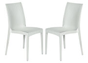Mace (White) White polypropylene material simple modern dinins chair/ set of 2