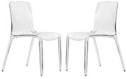 Clear strong plastic material dining chair/ set of 2 main photo